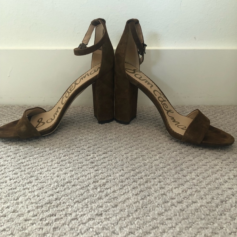 Brown suede Sam Edelman heels